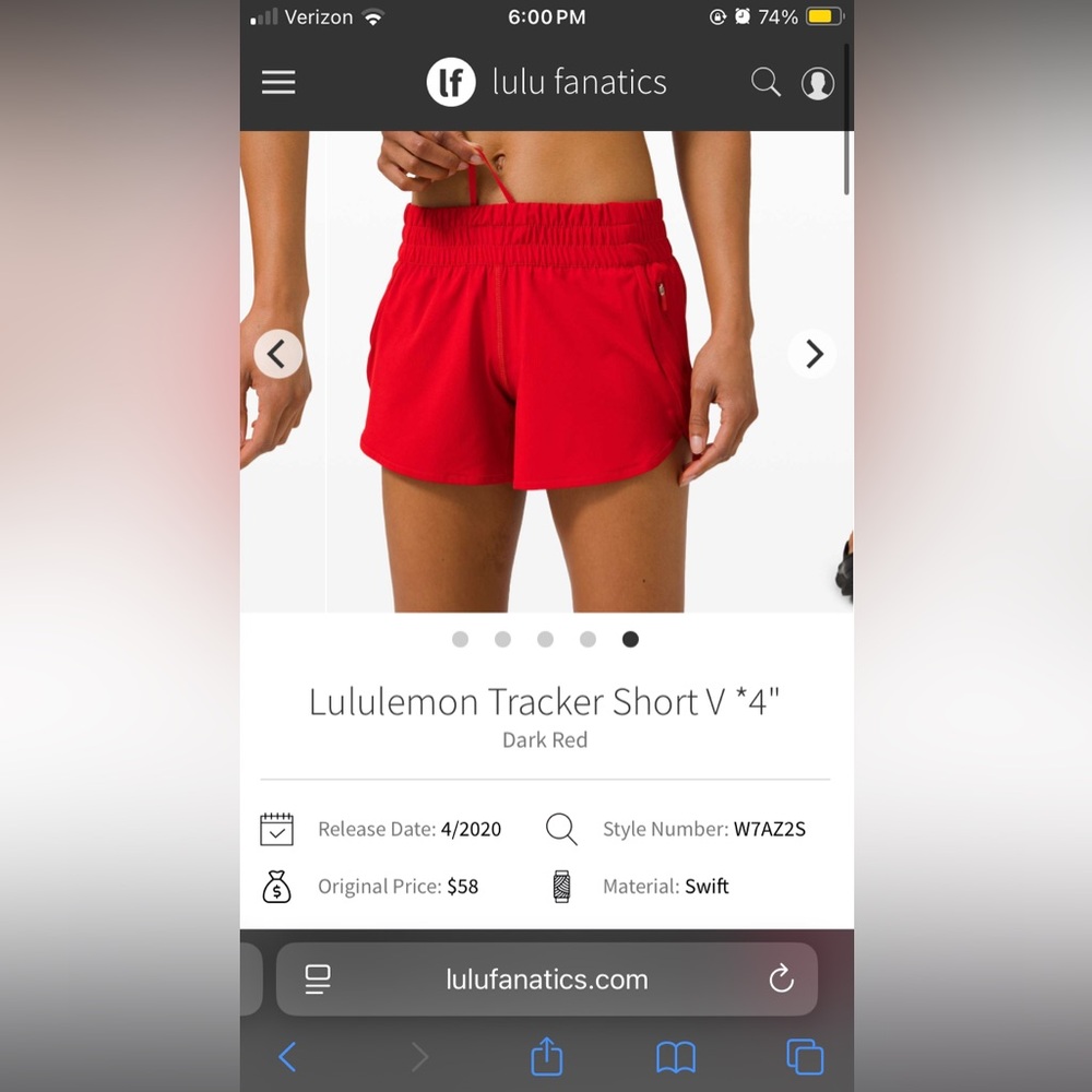 Lululemon Size 6 Tracker Shorts 4” Bundle of 6 - Picture 6 of 11